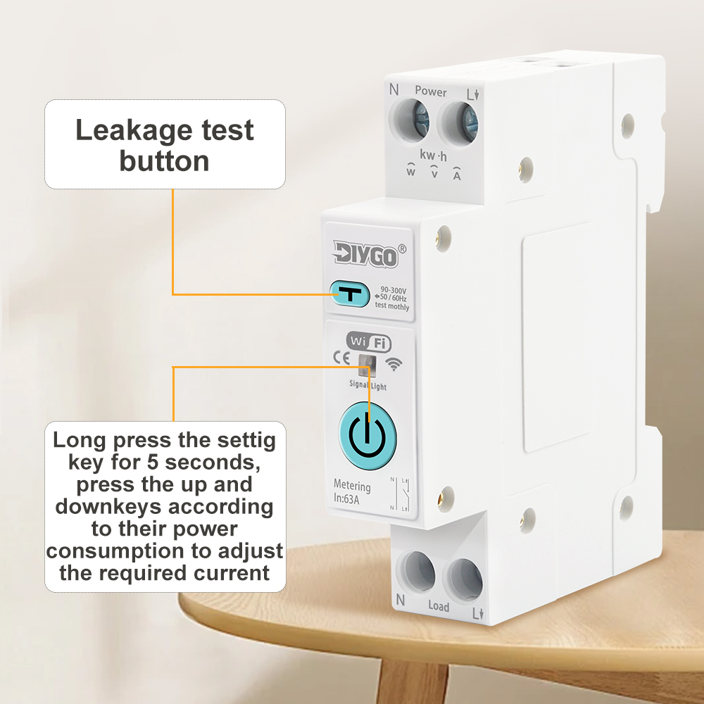 63A 1P+N WiFi Smart MCB Energy - Tuya Smart ulasan dan harga