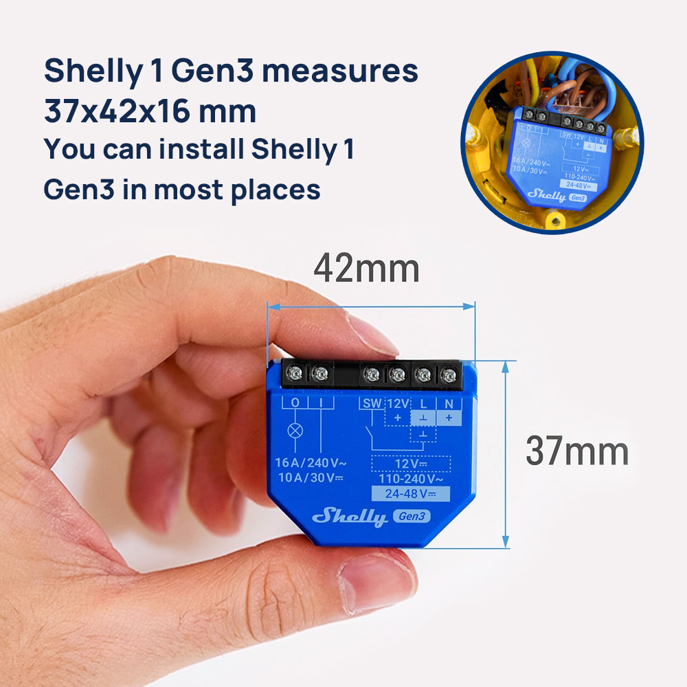 Shelly 1 Gen3 Dry Contact Smar - Shelly Plug ulasan dan harga