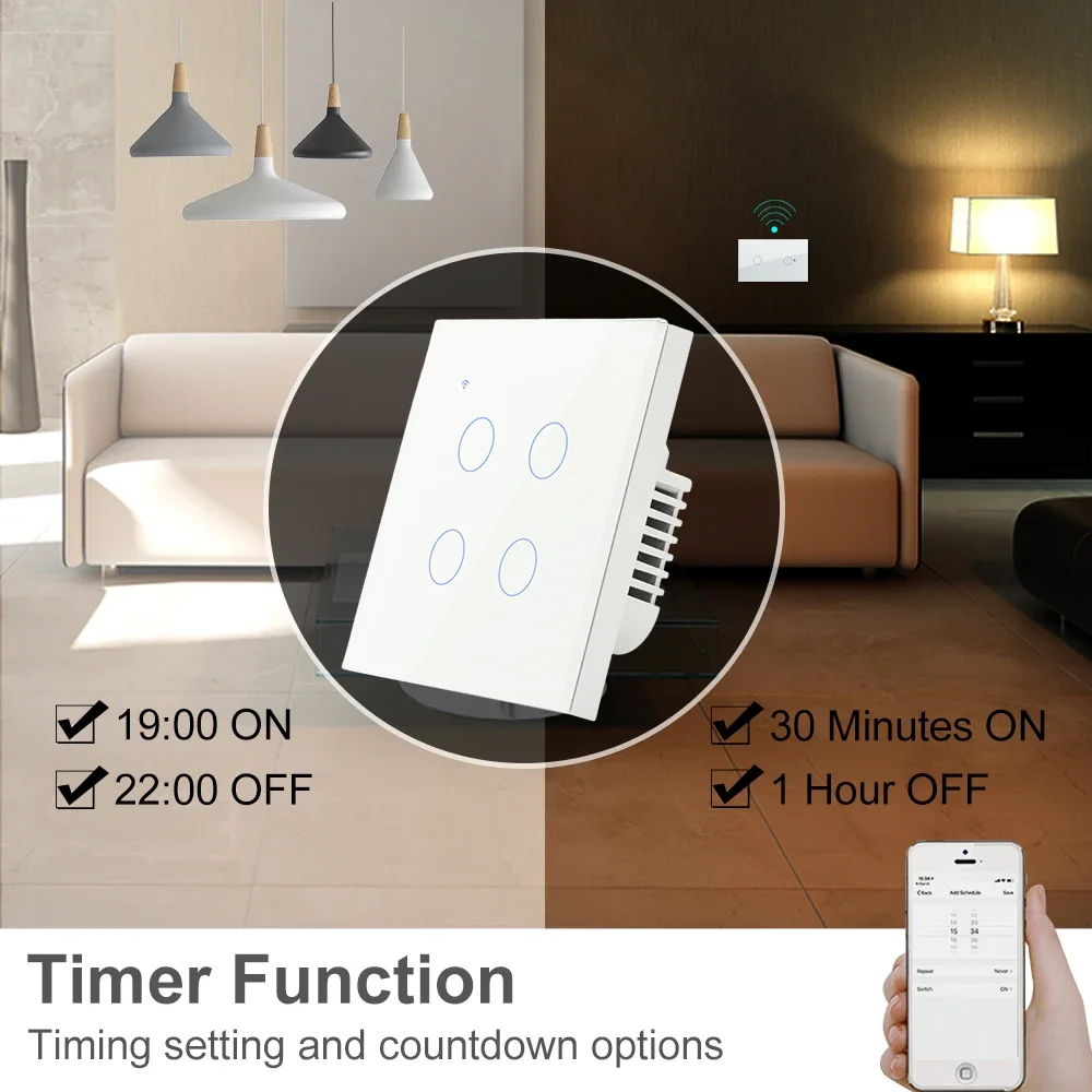 ZigBee 1 2 3 4 Gang with No Ne - Tuya 4 Channel ulasan dan harga