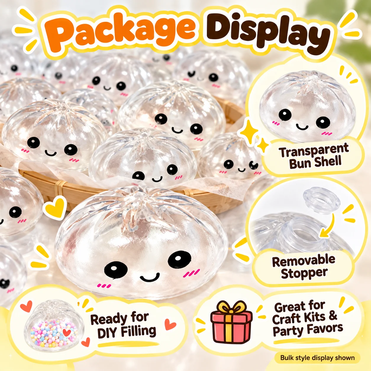 8.5cm Clear Steamed Bun Squish - Shelly Plug ulasan dan harga